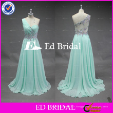ED Bridal Nouvelle mode Belle One Shoulder Covered Back Beaded Bodice Mint Green Colored Robe de bal gratuite 2017 Party Dress